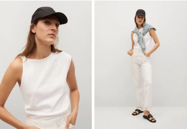 Camiseta algodón detalle cruzado 