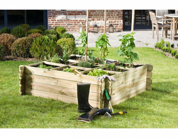 Huerto de suelo de madera Basil 100x100x30cm Leroy Merlin