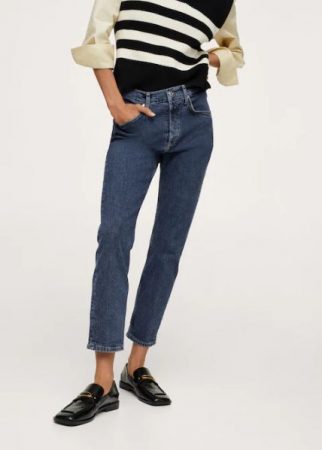 Jeans rectos tobilleros 