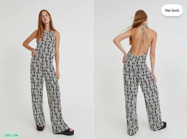 Mono largo halter estampado