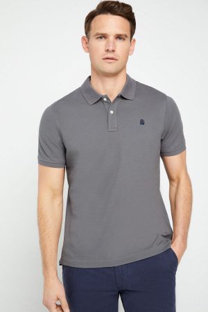 Polo slim manga corta con logo Cortefiel