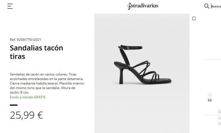 Sandalias tacón tiras- Stradivarius