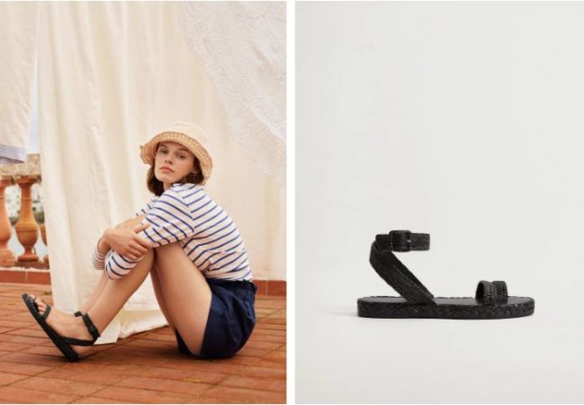 Sandalias trenzadas rafia  