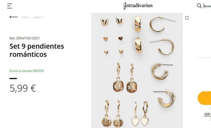 Set 9 pendientes románticos- Stradivarius
