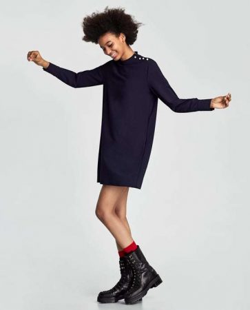 VESTIDO PERLAS HOMBRO Zara