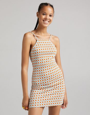 Vestido corto Jacquard