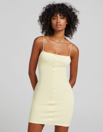 Vestido corto rib ajustado bershka