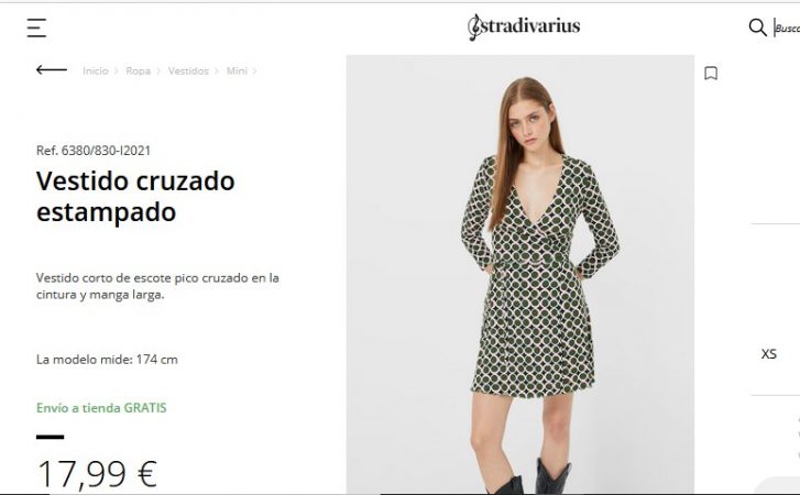 Vestido cruzado estampado