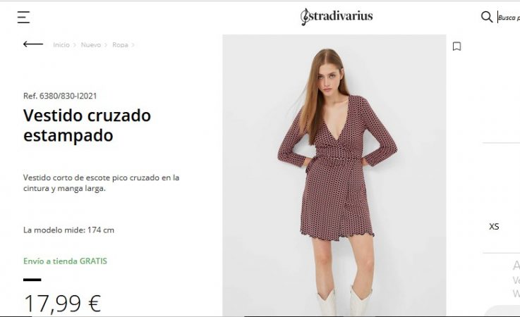 Vestido cruzado estampado