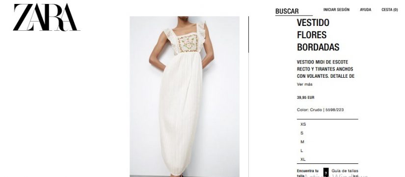 Vestido flores bordadas