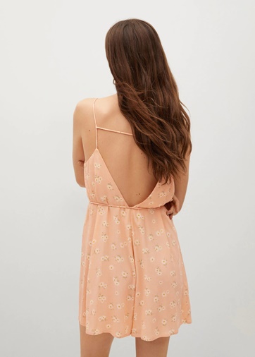 Vestido Mango estampado floral salmón