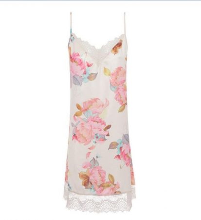 Camisón de satén con estampado floral Primark