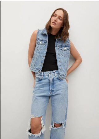 Chaleco denim bolsillos Mango
