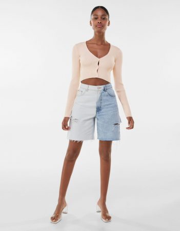 Chaqueta cropped botones Bershka