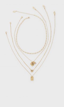 Set 4 collares piedras Stradivarius