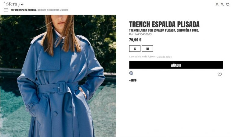 Trench espalda plisada