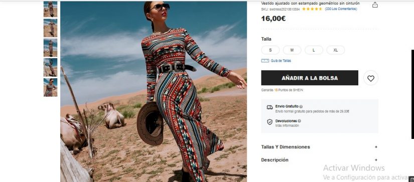 Vestido ajustado con estampado geométrico sin cinturón