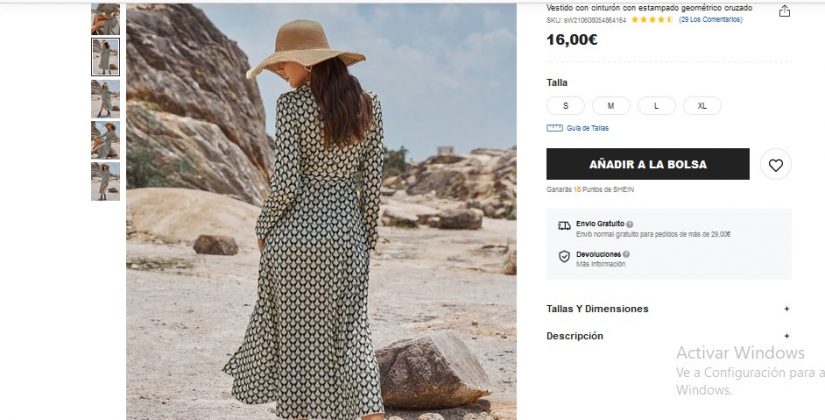 Vestido con cinturón con estampado geométrico cruzado