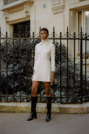 Vestido pechera vuelo- Sfera