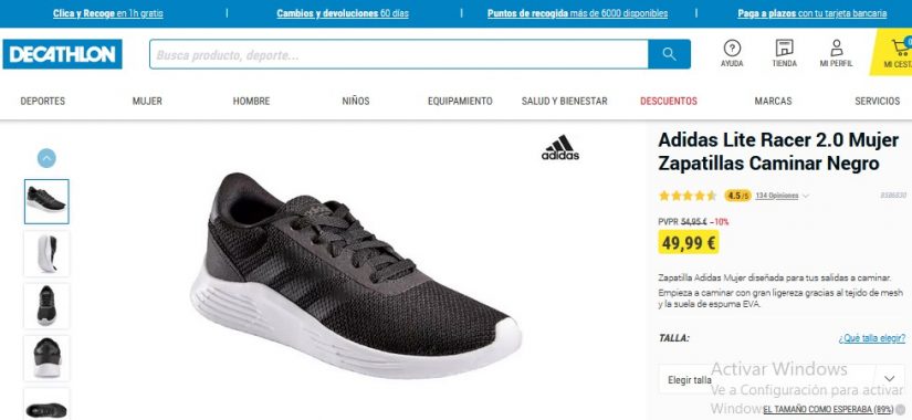 Decathlon: zapatillas Adidas y Reebok con descuentos de locura 93 Merca2.es Adidas Lite Racer 2.0 Mujer- Decathlon