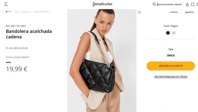 Bandolera acolchada cadena