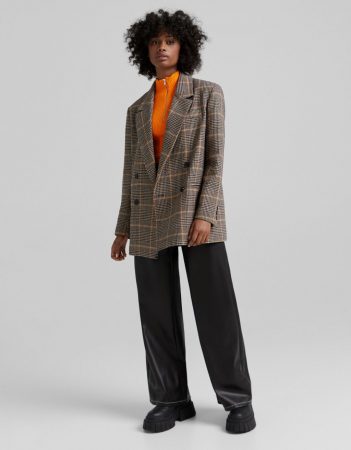 Blazer con lana corte masculino cuadros