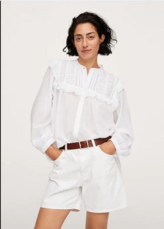 Blusa algodón volantes