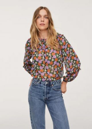 Blusa Mango fluida estampado floral