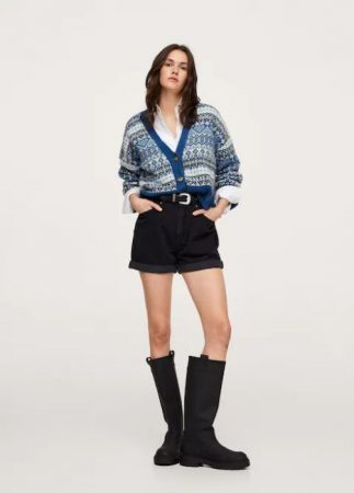 Cárdigan jacquard botones Mango