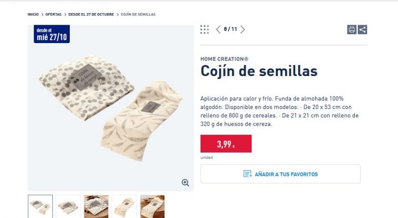 El invento de Aldi por 7,99 euros para que nunca más te duela la espalda 19 Merca2.es Cojín de semillas- Aldi