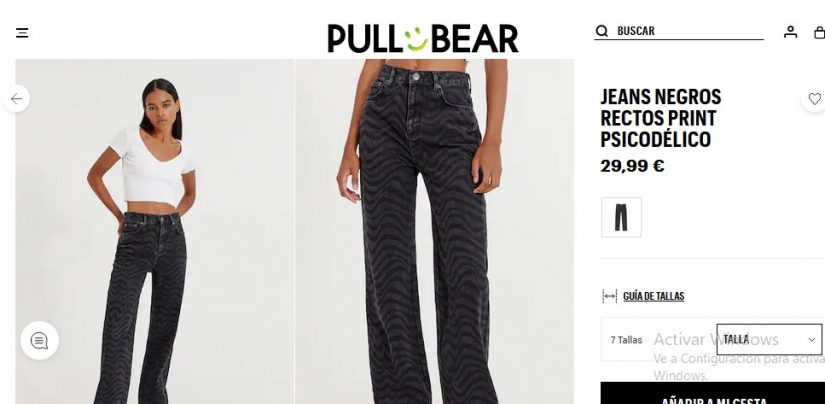 Jeans negros rectos print psicodélico