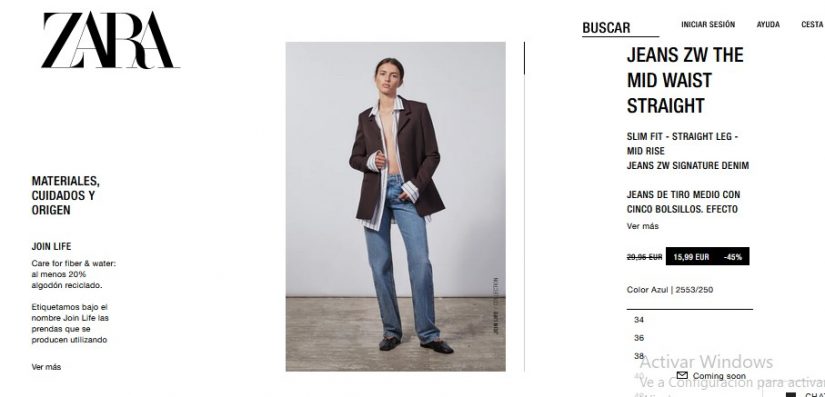 Jeans zw the mid waist straight Merca2.es