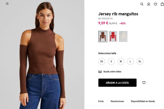 Jersey rib manguitos