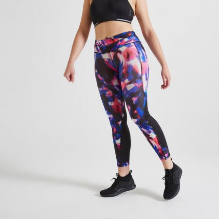 Mallas Leggins mujer Domyos FTI 500 azul rosa Decathlon