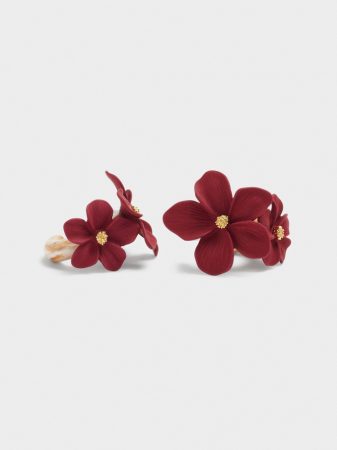 Pendientes de aro con flores 