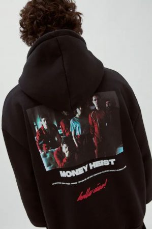 SUDADERA   NEGRA TEXTO BELLA CIAO  