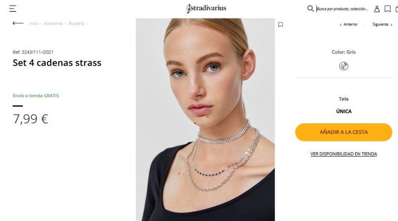 Set 4 cadenas strass- Stradivarius