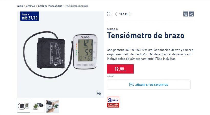 El invento de Aldi por 7,99 euros para que nunca más te duela la espalda 18 Merca2.es Tensiómetro de brazo