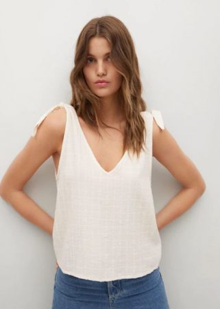 Top textura lazo ajustable 