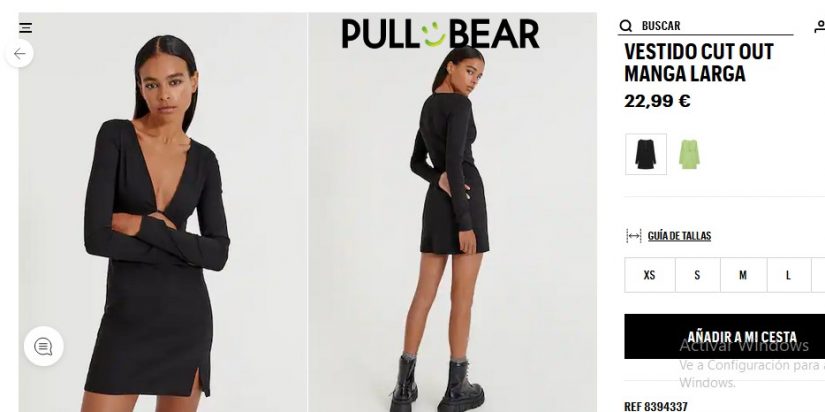 Vestido cut out manga larga- Pull&Bear