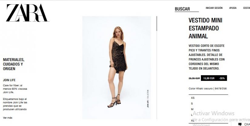 Vestido mini estampado animal