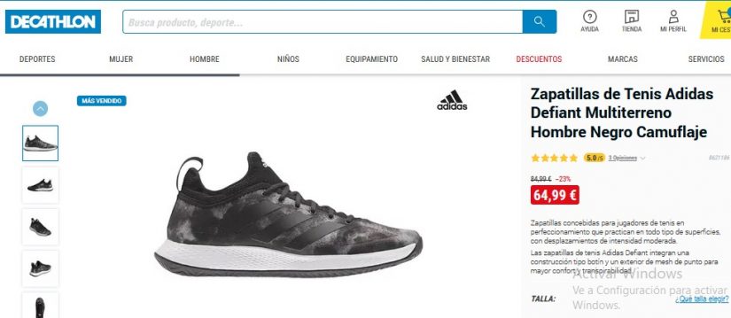 Decathlon: zapatillas Adidas y Reebok con descuentos de locura 84 Merca2.es Zapatillas de Tenis Adidas Defiant Multiterreno