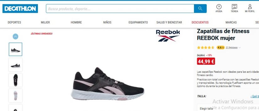 Decathlon: zapatillas Adidas y Reebok con descuentos de locura 89 Merca2.es Zapatillas de fitness REEBOK- Decathlon