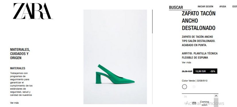 Zapato tacón ancho destalonado