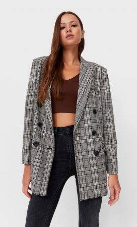chaqueta cuadros mujer