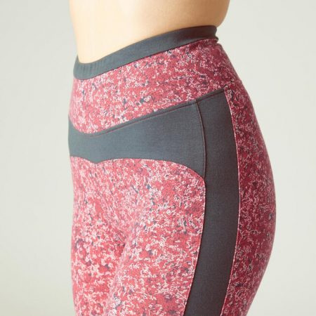 Mallas Leggings Mujer Algodón Extensible Fitness Talle Alto Rosa con estampado