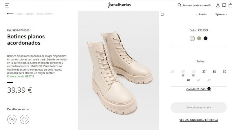 Botines planos acordonados