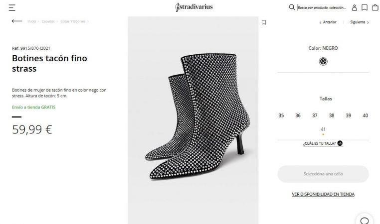 Botines tacón fino strass