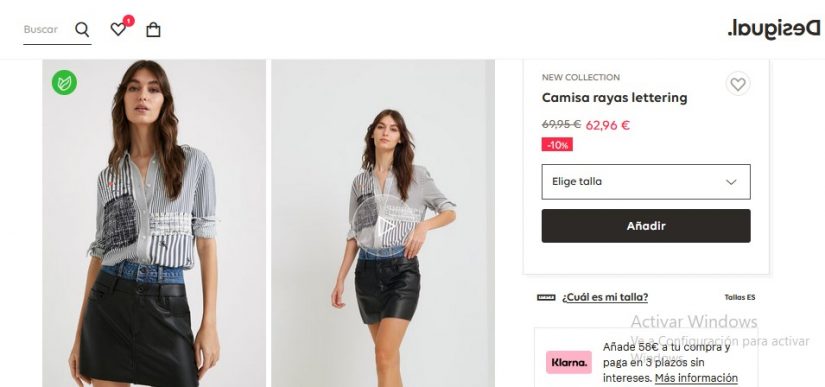 Camisa rayas lettering- Desigual