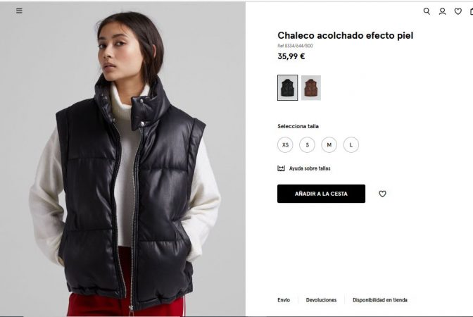 Chaleco acolchado efecto piel